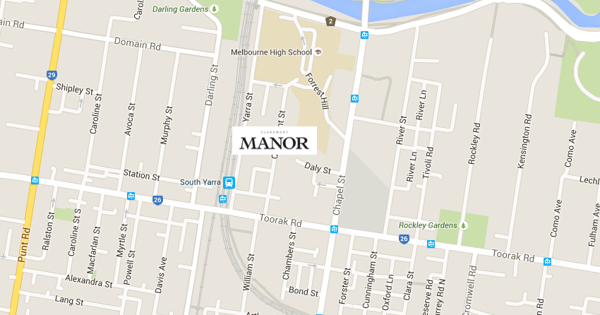 Clarmont Manor Meblourne Location Map
