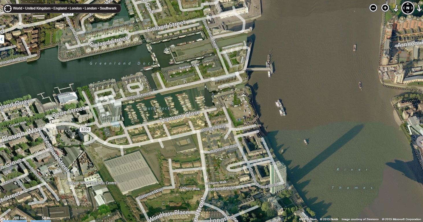 Marine Wharf East Nearby Location Map Sky View