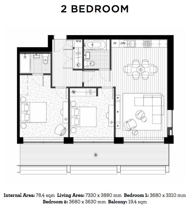 Royal Wharf London 2 Bedroom Floor Plan
